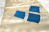 Blue on White Silk Japanese Kimono "obi" sash for wearing, dining table runner, or wall decoration