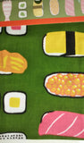 Japan-theme hand towels: Mt. Fuji.  Sushi. Onigiri.     100% cotton.    Set of Five for one low price.