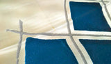 Blue on White Silk Japanese Kimono "obi" sash for wearing, dining table runner, or wall decoration