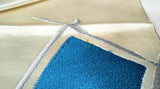 Blue on White Silk Japanese Kimono "obi" sash for wearing, dining table runner, or wall decoration